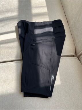 Stio Black Women's Bike Shorts with Reflective Logo